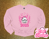 Happy New Year Dainty Disco Ball  Printed Sweatshirt