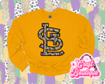 Mardi Gras Brushstroke STL Printed Sweatshirt - Golden Yellow