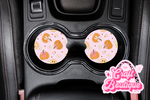 Cute Pumpkins with Bows Car Coaster Set