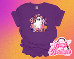 Spooky Season Girly Ghostie Printed Tee - Purple