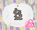 Mardi Gras Brushstroke STL Printed Sweatshirt - White