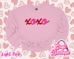 Pink Faux Tinsel XOXO Sweatshirt -  Light Pink