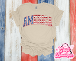 Rustic & Weathered America Printed Tee - Khaki