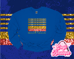 Faux Sequin St. Louis Hockey Stripes Printed Sweatshirt - Royal Blue