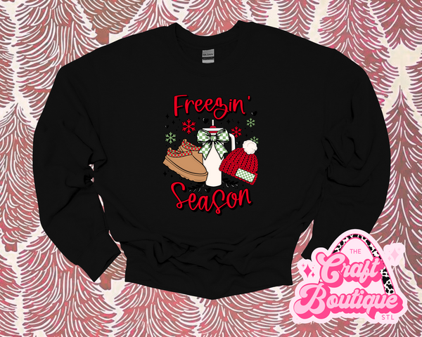 Freezin' Season Printed Sweatshirt - Black