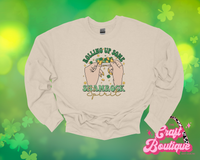 Rollin' Up Some Shamrock Spirit Printed Sweatshirt - Sand