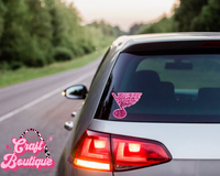 Pink/Pink STL Hockey Faux Sequin Vinyl Decal