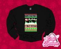 ADULT Neon Christmas Time in the City STL Printed Sweatshirt