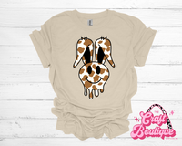 Brown Cow Bunny Printed Tee - Khaki