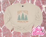 Saint Nick's Christmas Tree Farm Printed Sweatshirt - Khaki