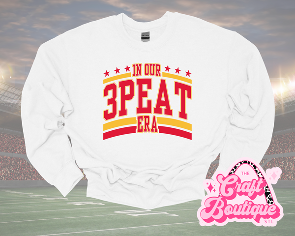 In Our 3Peat Era Printed Sweatshirt - White