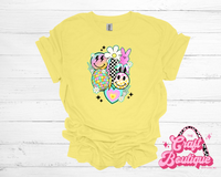 Retro Easter Collage Printed Tee - Light Yellow