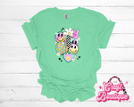 Retro Easter Collage Printed Tee - Mint Green