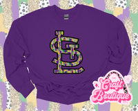 Mardi Gras Brushstroke STL Printed Sweatshirt - Purple