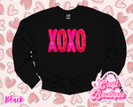 Faux Sequin XOXO Printed Sweatshirt - Black