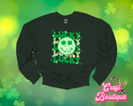 Trendy Smiley Lucky Printed Sweatshirt - Forest