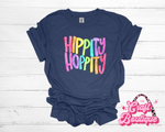 Hippity Hoppity Printed Tee - Heathered Navy Blue