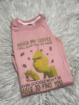 M grinch coffee LONG SLEEVE tshirt - rose gold