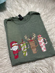 2xl Christmas Tumbler tshirt - heather military green SLIGHT DISCOLORATION