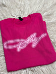 M Dolly signature tshirt - hot pink