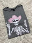 S cowboy skeleton tshirt - heather gray