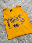 XL faux sequin mizzou tigers tshirt - athletic gold