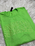 2X sunkissed green on green monochromatic tshirt - lime green