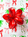 Red poinsettia hair clip