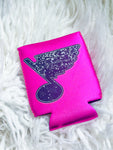 Metallic Pink & Black Blues Koozie