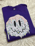 M melting daisy smile sweatshirt - purple