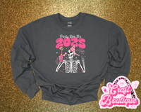 Party Like It’s 2025 Skeleton Printed Sweatshirt