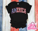 Rustic & Weathered America Printed Tee - Black