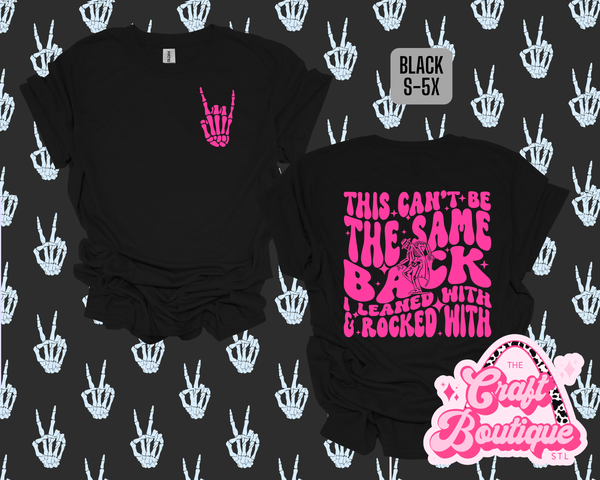 This Can't Be the Same Back Printed Tee - Black/Pink