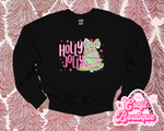 Holly Jolly Cutesy Tree Printed Sweatshirt - Black (4X/5X OPTION)