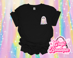 Pastel Watercolor Ghosty Printed Tee - Black